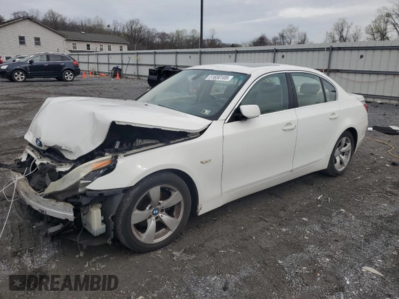 2007 BMW 5 Series 525i with VIN WBANE53507CY04476, listed as a Copart auction lot 51650105 with Not Provided miles and Salvage Title. Bid and sale history available at carsss.com. Image 1.