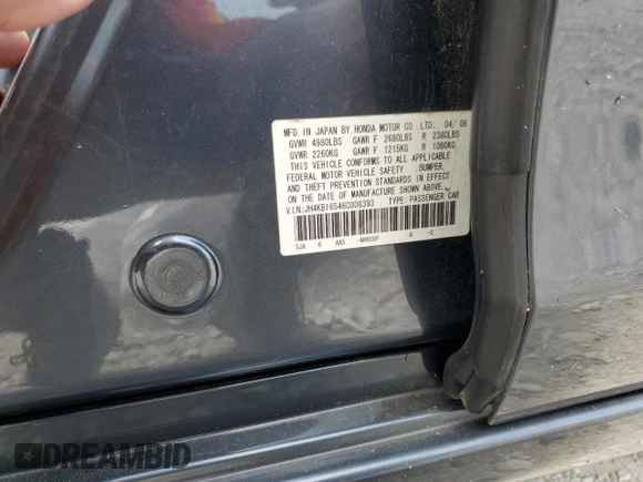 2006 Acura RL z VIN JH4KB16546C008393, wystawiony jako Copart lot #60930345 z przebiegiem 220 010 mil mil oraz Szkoda całkowita • Salvage title. Historia ofert i sprzedaży dostępna na DreamBid. Obrazek 13.