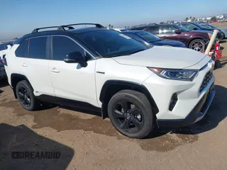 2021 Toyota RAV4 Hybrid XSE with VIN 4T3E6RFV3MU042773, listed as a IAAI auction lot 42000073 with 55,110 mi miles and . Bid and sale history available at DreamBid. Image 1.