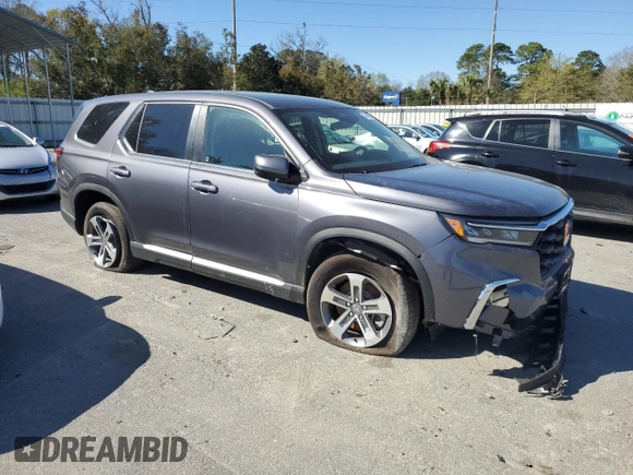 2025 Honda Pilot EX-L with VIN 5FNYG1H41SB062653, listed as a Copart auction lot 49490615 with 1,091 mi miles and Salvage Title. Bid and sale history available at carsss.com. Image 4.