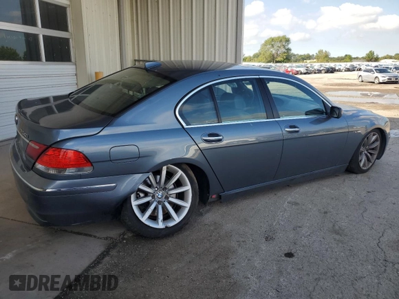 2008 BMW 7 Series 750i with VIN WBAHL83518DT11390, listed as a Copart auction lot 73338484 with Not Provided miles and Salvage Title. Bid and sale history available at DreamBid. Image 3.