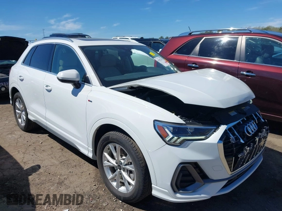 2022 Audi Q3 S line Premium Plus z VIN WA1EECF30N1126400, wystawiony jako IAAI lot #41822175 z przebiegiem 28 850 mil mil oraz . Historia ofert i sprzedaży dostępna na DreamBid. Obrazek 1.