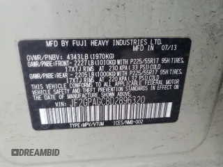 2013 Subaru Crosstrek Limited с VIN JF2GPAGC8D2896320, выставлен на аукционе Copart как лот 57783705 с пробегом 154 593 миль миль и Чистый • Clean title. История ставок и продаж доступна на DreamBid. Изображение 13.