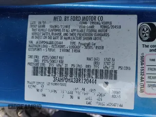2011 Ford Fusion SE with VIN 3FAHP0HA3BR120444, listed as a IAAI auction lot 42031478 with 132,401 mi miles. Bid and sale history available at carsss.com. Image 9.
