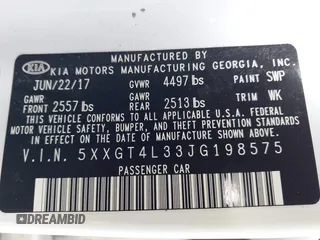 2018 Kia Optima S с VIN 5XXGT4L33JG198575, выставлен на аукционе IAAI как лот 42165133 с пробегом 44 808 миль миль и . История ставок и продаж доступна на DreamBid. Изображение 9.