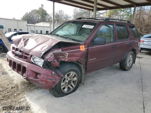 2002 Isuzu Rodeo S with VIN 4S2CK58W924328997, listed as a Copart auction lot 41454525 with 110,569 mi miles and Salvage Title. Bid and sale history available at carsss.com. Image 1.