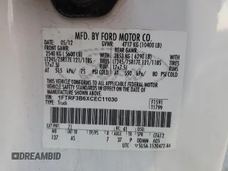 2012 Ford F-350 XL with VIN 1FTRF3B6XCEC11030, listed as a Copart auction lot 79725064 with 69,651 mi miles and Clean Title. Bid and sale history available at DreamBid. Image 12.