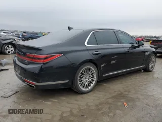 2021 Genesis G90 5.0L Ultimate with VIN KMTF54PH5MU090342, listed as a Copart auction lot 45631925 with 11,093 mi miles and Salvage Title. Bid and sale history available at carsss.com. Image 3.