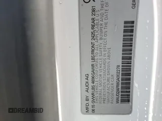 2016 Audi A5 Premium z VIN WAUD2AFR8GA002278, wystawiony jako Copart lot #43505645 z przebiegiem 68 979 mil mil oraz Szkoda całkowita • Salvage title. Historia ofert i sprzedaży dostępna na DreamBid. Obrazek 12.