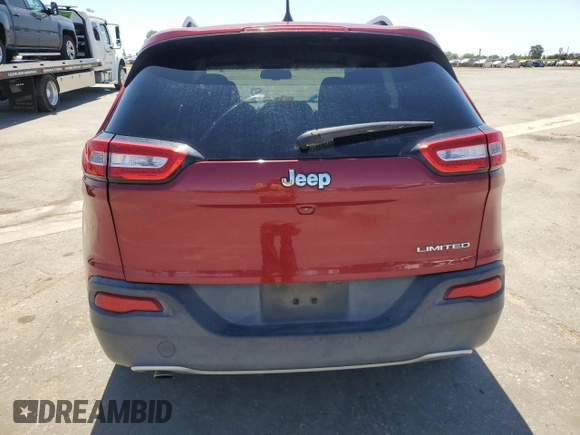 2016 Jeep Cherokee Limited with VIN 1C4PJLDBXGW281885, listed as a Copart auction lot 57126395 with 90,100 mi miles and Salvage title. Bid and sale history available at DreamBid. Image 6.