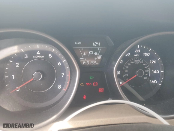 2015 Hyundai Elantra Limited with VIN 5NPDH4AE9FH578413, listed as a Copart auction lot 44243195 with 143,192 mi miles and Salvage Title. Bid and sale history available at carsss.com. Image 9.