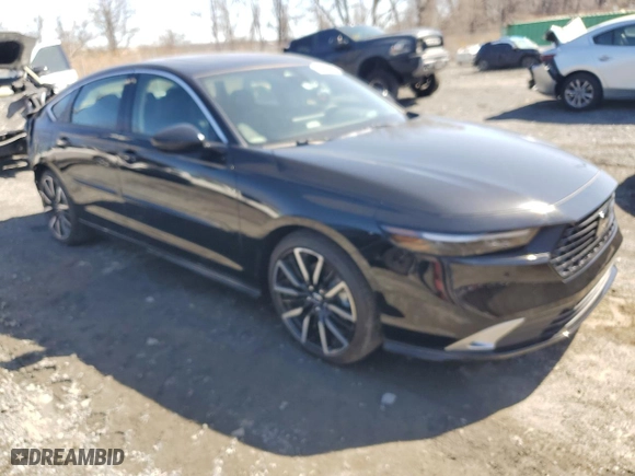 2024 Honda Accord Hybrid Touring with VIN 1HGCY2F80RA092198, listed as a Copart auction lot 50005875 with 1,202 mi miles and Salvage Title. Bid and sale history available at carsss.com. Image 4.
