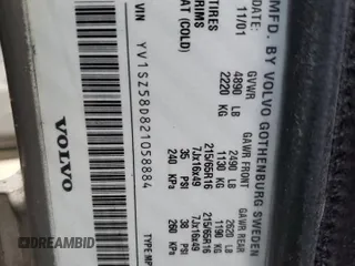 2002 Volvo V70 with VIN YV1SZ58D821058884, listed as a Copart auction lot 49517425 with 240,644 mi miles and Salvage title. Bid and sale history available at DreamBid. Image 12.