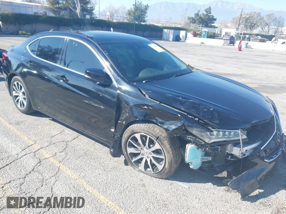 2017 Acura TLX w/Technology Pkg with VIN 19UUB1F59HA002325, listed as a IAAI auction lot 41666427 with 105,730 mi miles. Bid and sale history available at carsss.com. Image 1.
