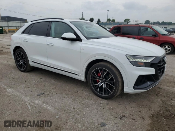 2019 Audi Q8 Prestige z VIN WA1FVAF15KD033597, wystawiony jako Copart lot #59423085 z przebiegiem 85 951 mil mil oraz Czysty tytuł • Clean title. Historia ofert i sprzedaży dostępna na DreamBid. Obrazek 4.