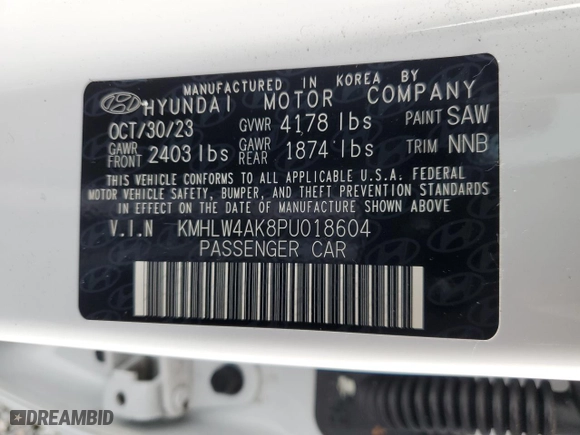 2023 Hyundai Elantra N with VIN KMHLW4AK8PU018604, listed as a Copart auction lot 85628694 with 14,246 mi miles and Salvage Title. Bid and sale history available at carsss.com. Image 12.