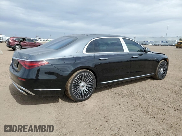 2024 Mercedes-Benz S 680 Maybach z VIN W1K6X7KB4RA243160, wystawiony jako Copart lot #49357235 z przebiegiem 6 440 mil mil oraz Szkoda całkowita • Salvage title. Historia ofert i sprzedaży dostępna na DreamBid. Obrazek 3.