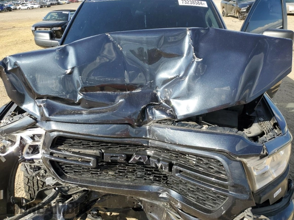 2019 Ram 1500 Tradesman with VIN 1C6RREGT5KN655682, listed as a Copart auction lot 73238584 with 172,112 mi miles and Salvage Title. Bid and sale history available at carsss.com. Image 11.