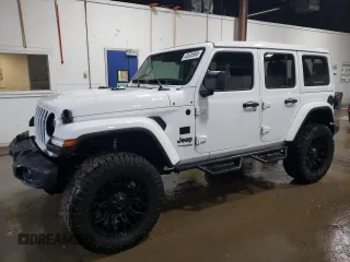 2022 Jeep Wrangler Unlimited Sahara with VIN 1C4HJXEG7NW172299, listed as a Copart auction lot 43535965 with 19,709 mi miles and Salvage Title. Bid and sale history available at DreamBid. Image 1.