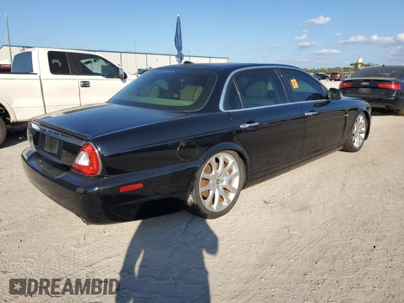 2008 Jaguar XJ with VIN SAJWA79B98SH29042, listed as a Copart auction lot 43599575 with Not Provided miles and Salvage Title. Bid and sale history available at carsss.com. Image 3.