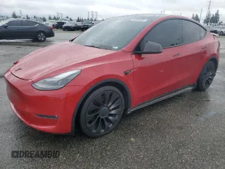 2022 Tesla Model Y Performance z VIN 7SAYGDEF7NF335903, wystawiony jako Copart lot #48883035 z przebiegiem 73 132 mil mil oraz Szkoda całkowita • Salvage title. Historia ofert i sprzedaży dostępna na DreamBid. Obrazek 1.