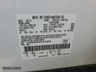 2017 Ford Explorer XLT with VIN 1FM5K8D89HGA52885, listed as a Copart auction lot 84193984 with 103,579 mi miles and Salvage Title. Bid and sale history available at carsss.com. Image 14.