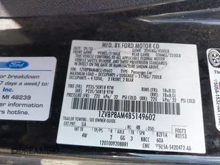 2011 Ford Mustang V6 with VIN 1ZVBP8AM4B5149602, listed as a IAAI auction lot 41974687 with 264,808 mi miles and . Bid and sale history available at carsss.com. Image 9.
