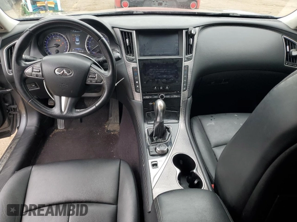 2015 Infiniti Q50 with VIN JN1BV7AP5FM356012, listed as a Copart auction lot 57848185 with 98,204 mi miles and Salvage title. Bid and sale history available at DreamBid. Image 8.