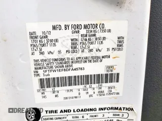 2013 Ford F-150 XL with VIN 1FTFW1EF8DFA45783, listed as a Copart auction lot 64494215 with 194,441 mi miles and Clean title. Bid and sale history available at DreamBid. Image 12.