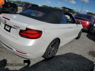 2020 BMW 2 Series 230i with VIN WBA2M7C02L7D87129, listed as a Copart auction lot 73876264 with 0 mi miles and Salvage Title. Bid and sale history available at carsss.com. Image 3.