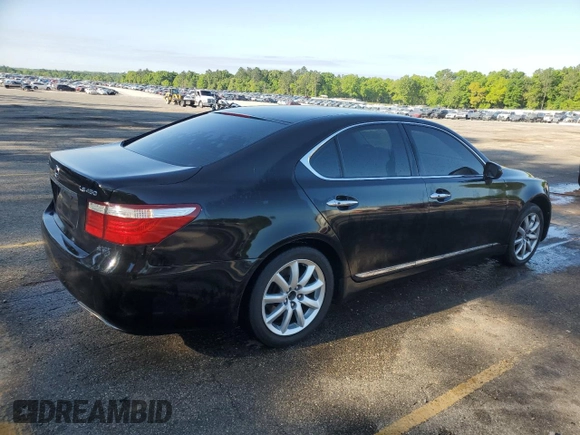 2008 Lexus LS 460 with VIN JTHBL46F485067927, listed as a Copart auction lot 52047645 with 177,648 mi miles and Salvage title. Bid and sale history available at DreamBid. Image 3.