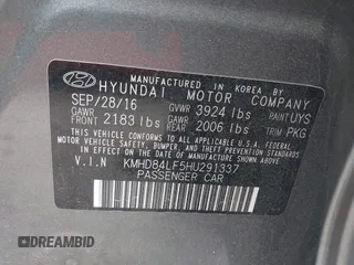 2017 Hyundai Elantra Value Edition z VIN KMHD84LF5HU291337, wystawiony jako IAAI lot #42038011 z przebiegiem 92 516 mil mil oraz . Historia ofert i sprzedaży dostępna na DreamBid. Obrazek 9.