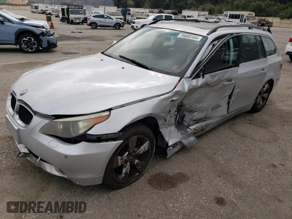2006 BMW 5 Series 530xi with VIN WBANN73506CN00980, listed as a Copart auction lot 76089104 with 62,515 mi miles and Salvage Title. Bid and sale history available at DreamBid. Image 1.