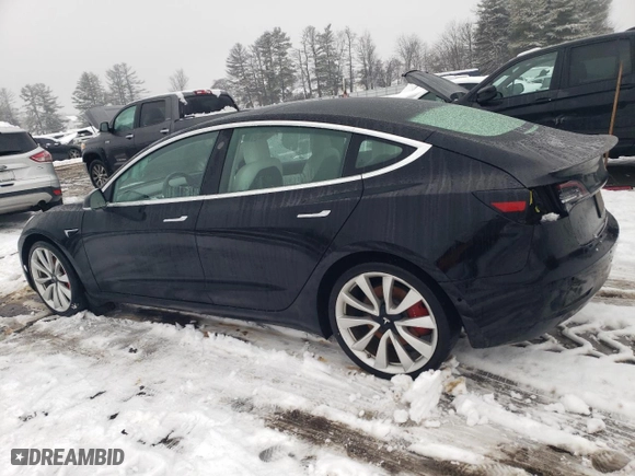 2019 Tesla Model 3 Long Range with VIN 5YJ3E1EB1KF407053, listed as a Copart auction lot 45630465 with 0 mi miles and Salvage Title. Bid and sale history available at carsss.com. Image 2.