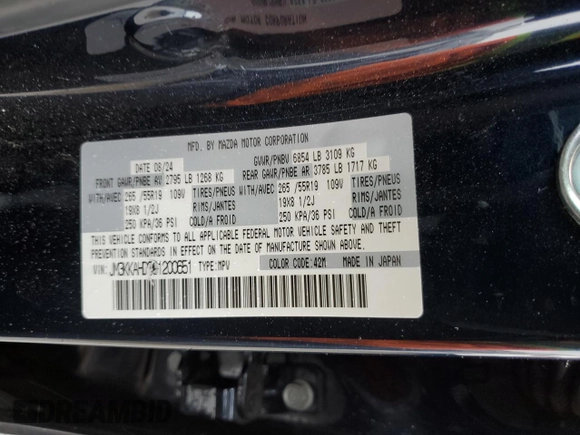 2025 Mazda CX-90 Select z VIN JM3KKAHD3S1200651, wystawiony jako Copart lot #44179495 z przebiegiem Nie podano mil oraz Czysty tytuł • Clean title. Historia ofert i sprzedaży dostępna na DreamBid. Obrazek 13.
