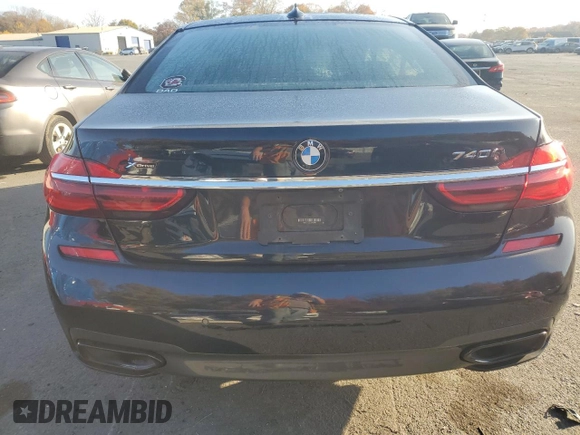 2018 BMW 7 Series 740i xDrive with VIN WBA7E4C53JGV23968, listed as a Copart auction lot 77244814 with 0 mi miles and Salvage Title. Bid and sale history available at carsss.com. Image 6.