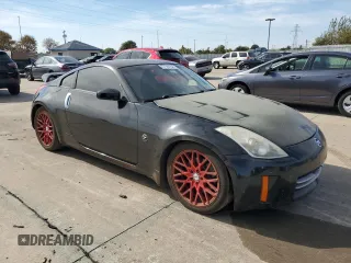 2007 Nissan 350Z with VIN JN1BZ34D97M504887, listed as a Copart auction lot 77140104 with 115,128 mi miles and Salvage Title. Bid and sale history available at DreamBid. Image 4.