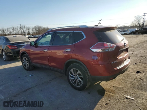 2015 Nissan Rogue SL with VIN 5N1AT2MV9FC902355, listed as a Copart auction lot 47098135 with 97,858 mi miles and Salvage Title. Bid and sale history available at DreamBid. Image 2.