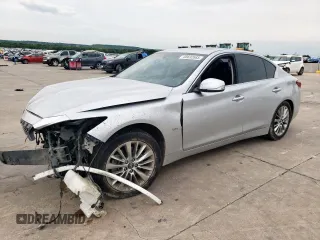 2020 Infiniti Q50 Luxe with VIN JN1EV7AP9LM205781, listed as a Copart auction lot 58692685 with 106,784 mi miles and Salvage title. Bid and sale history available at DreamBid. Image 1.