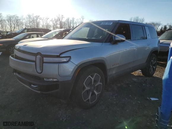 2023 Rivian R1S Adventure with VIN 7PDSGABAXPN008547, listed as a Copart auction lot 89061955 with 24,454 mi miles and Salvage Title. Bid and sale history available at carsss.com. Image 1.