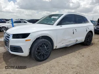 2018 Audi Q5 Premium Plus with VIN WA1BNAFY0J2224575, listed as a Copart auction lot 61423225 with 91,248 mi miles and Salvage title. Bid and sale history available at DreamBid. Image 1.
