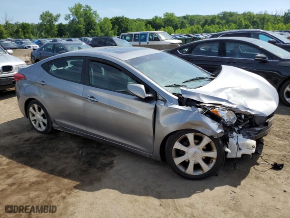 2012 Hyundai Elantra GLS with VIN KMHDH4AE5CU288134, listed as a Copart auction lot 59007454 with 0 mi miles and Non Repairable. Bid and sale history available at carsss.com. Image 4.