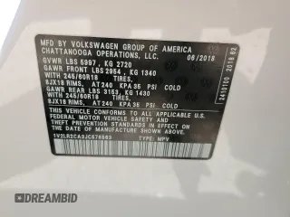 2018 Volkswagen Atlas SE z VIN 1V2LR2CA3JC578563, wystawiony jako Copart lot #58922395 z przebiegiem 68 973 mil mil oraz Szkoda całkowita • Salvage title. Historia ofert i sprzedaży dostępna na DreamBid. Obrazek 14.