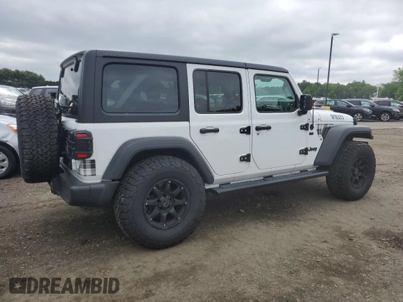 2022 Jeep Wrangler Unlimited Sport S with VIN 1C4HJXDG4NW235781, listed as a Copart auction lot 57184895 with 30,883 mi miles and Salvage title. Bid and sale history available at DreamBid. Image 3.