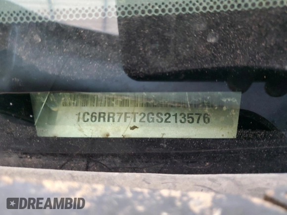 2016 Ram 1500 Tradesman с VIN 1C6RR7FT2GS213576, выставлен на аукционе Copart как лот 47006245 с пробегом 83 403 миль миль и На запчасти • Non repairable. История ставок и продаж доступна на DreamBid. Изображение 13.