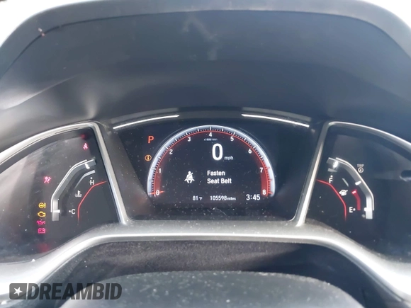 2019 Honda Civic Sedan Sport with VIN 2HGFC2F8XKH557203, listed as a IAAI auction lot 41846429 with 105,598 mi miles. Bid and sale history available at carsss.com. Image 7.
