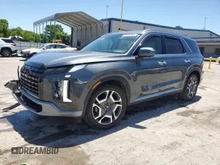 2023 Hyundai Palisade Limited z VIN KM8R54GE9PU624654, wystawiony jako Copart lot #57507355 z przebiegiem 14 600 mil mil oraz Szkoda całkowita • Salvage title. Historia ofert i sprzedaży dostępna na DreamBid. Obrazek 1.