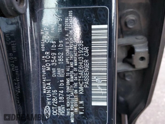 2017 Hyundai Accent SE with VIN KMHCT5AE6HU319236, listed as a Copart auction lot 50324515 with 133,426 mi miles and Salvage Title. Bid and sale history available at DreamBid. Image 14.