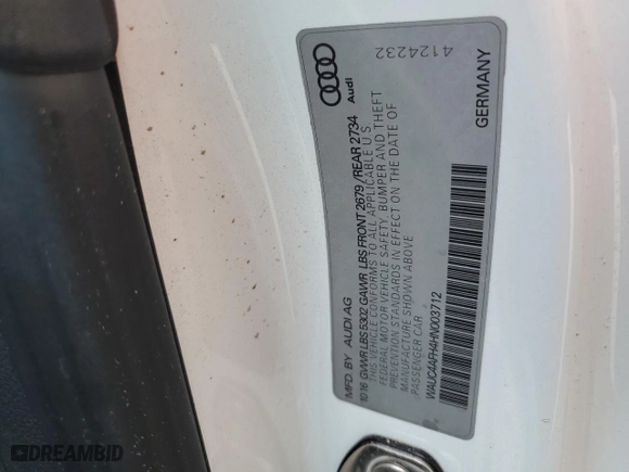 2017 Audi S5 Cabriolet with VIN WAUC4AFH4HN003712, listed as a Copart auction lot 74427064 with NaN miles and Salvage Title. Bid and sale history available at carsss.com. Image 13.