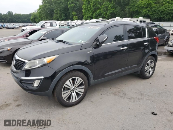 2014 Kia Sportage EX with VIN KNDPCCAC7E7643539, listed as a Copart auction lot 60168505 with 105,043 mi miles and Clean title. Bid and sale history available at DreamBid. Image 1.